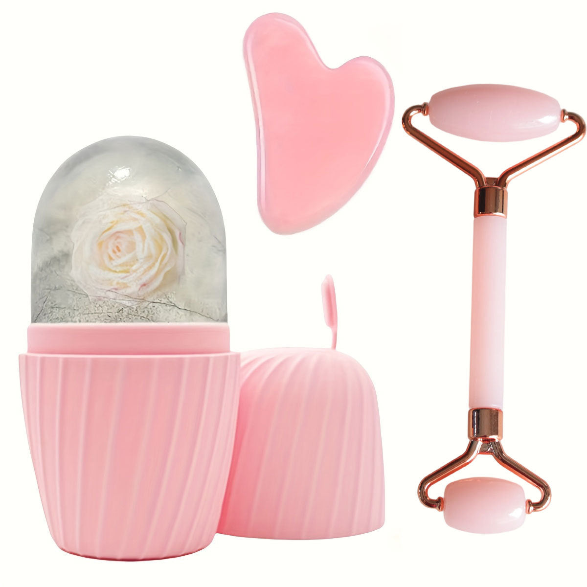 3-Piece Facial Ice Mold and Massage Tool Set