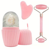 3-Piece Facial Ice Mold and Massage Tool Set