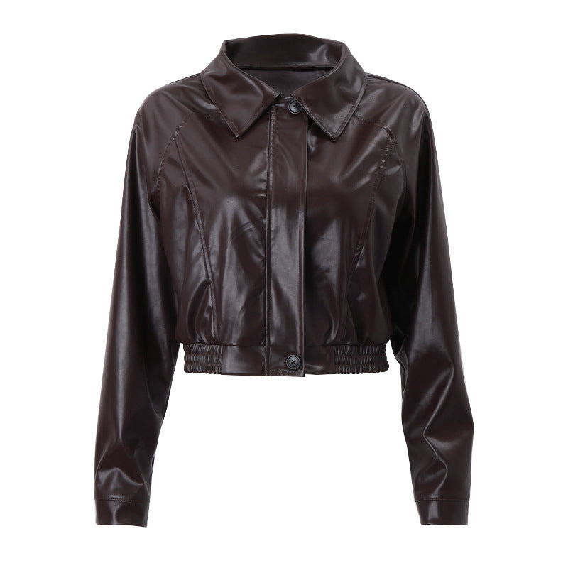 Retro PU Leather Women Jacket